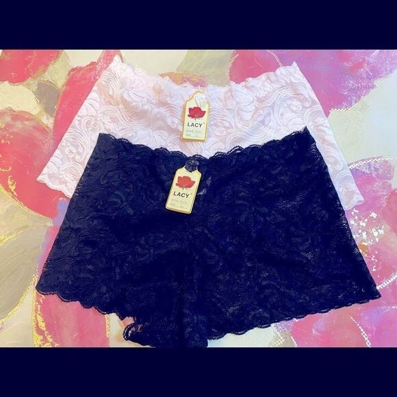 🌺 lacy Boyshorts 2 pack Assorted color pantiesXL - Picture 1 of 12